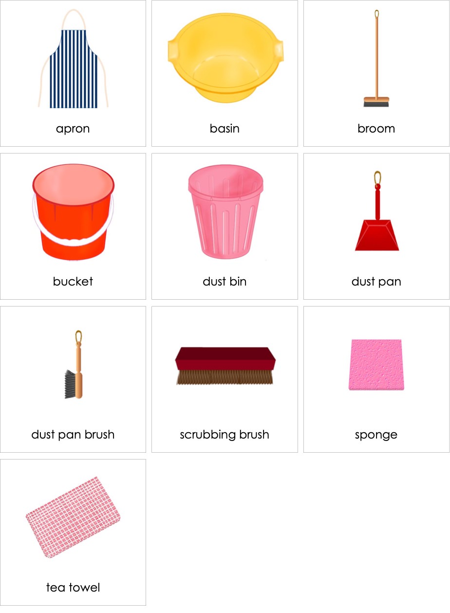 House Cleaning Items Vocabulary, Cleaning Supplies, Cleaning Tools