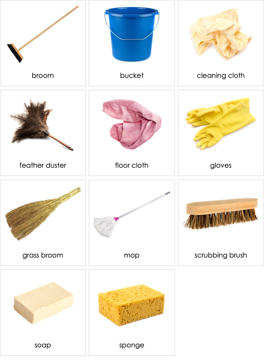 Types And Uses Of Cleaning Tools Equipment Supplies And Materials at