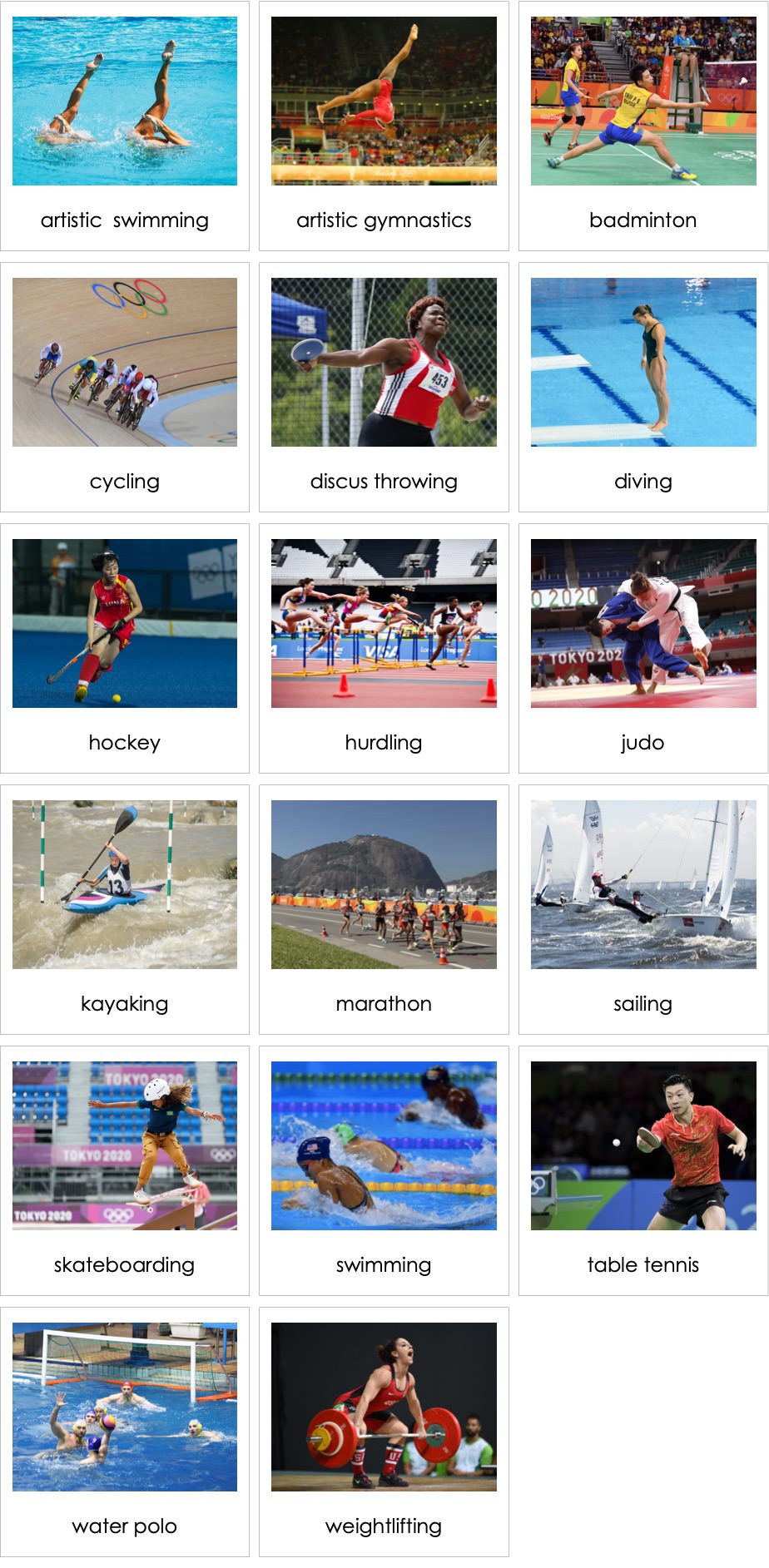 Summer Olympic Sports Selection AMI Digital